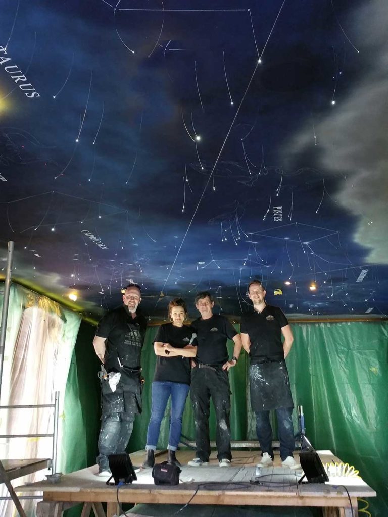 Night sky mural with map of the Zodiac - Montenegro